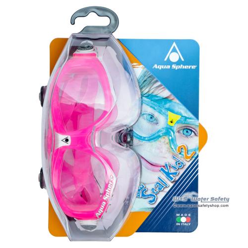 AquaSphere Schwimmmaske SEAL Kid 2 klar / pink-weiss